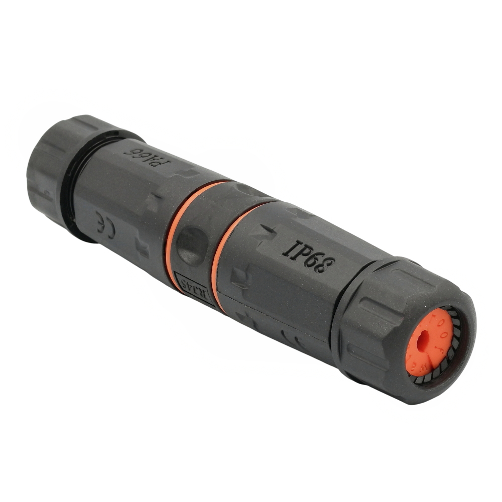 IP68 Waterproof Twisted Pair Connector, STP, Cat. 6A, for RJ-45